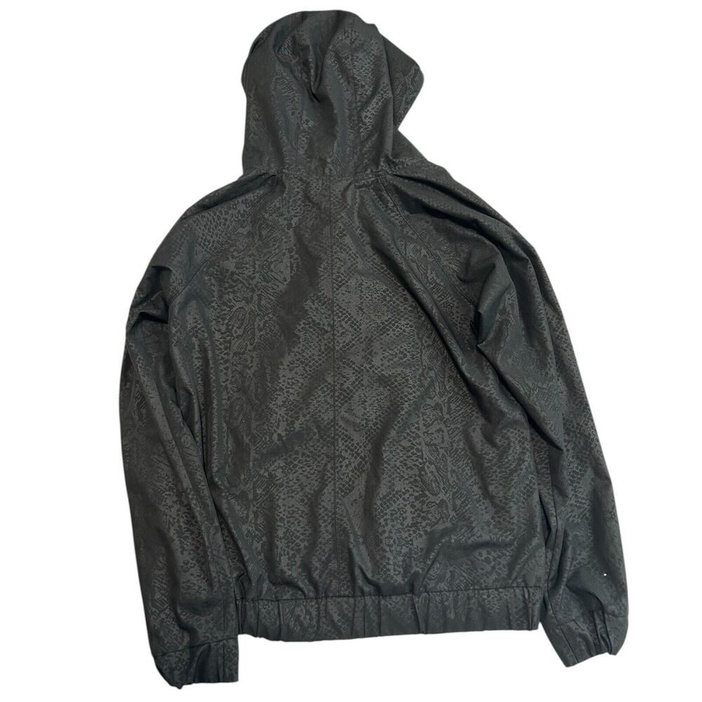 DKNY Sport Hooded Zip Jacket Black Snakeskin Print Mesh Lined XS Athleisure - Picture 4 of 10